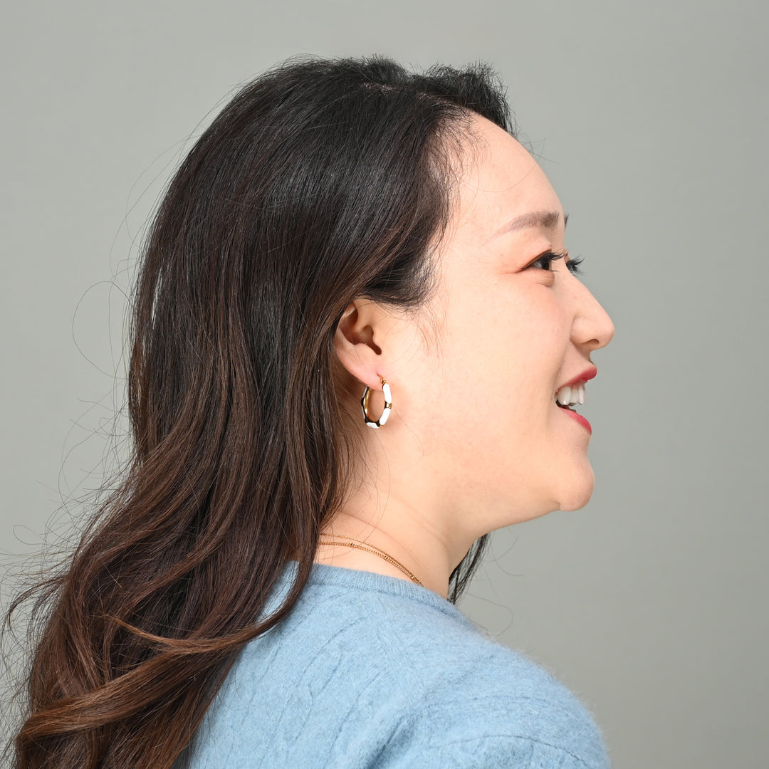 Ivory & Gold Hoops