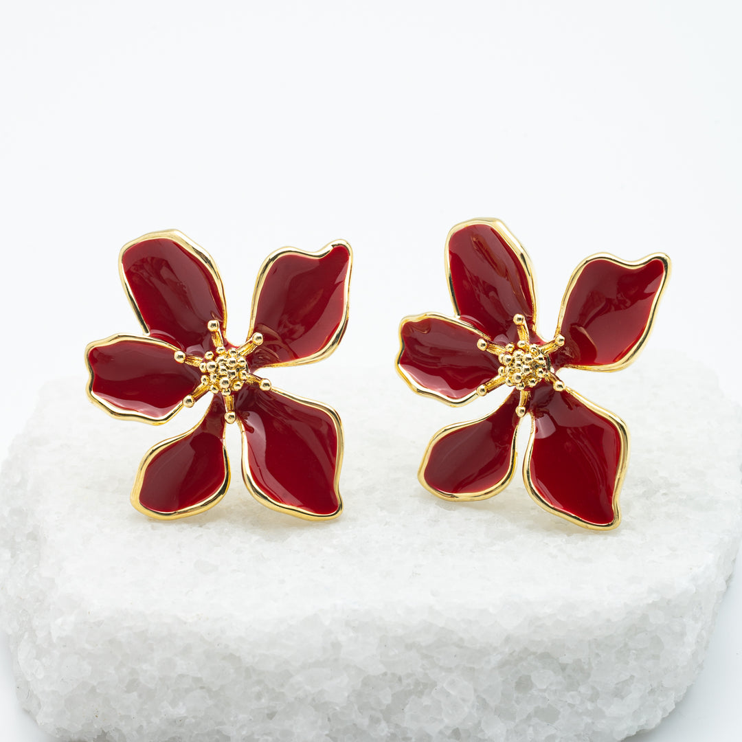 Bloom Earrings in Red