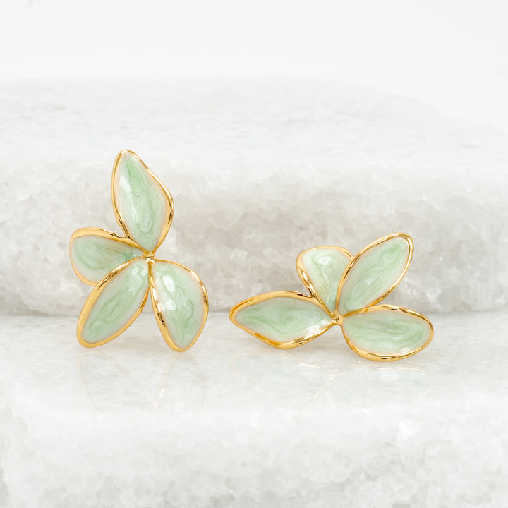 Poised Petal Earrings in Mint