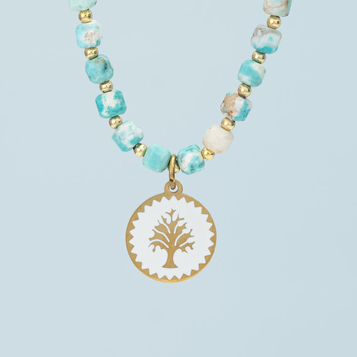 Strong Oak Turquoise Beaded Necklace
