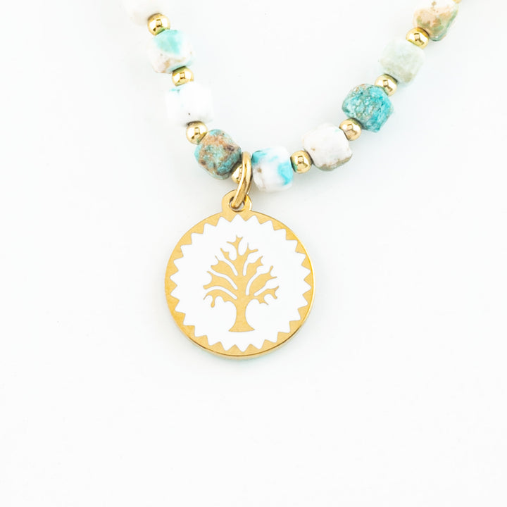 Strong Oak Turquoise Beaded Necklace