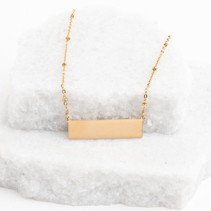 Simple and beautiful gold bar necklace, personalized necklace, adjustable gold chain, fair trade business