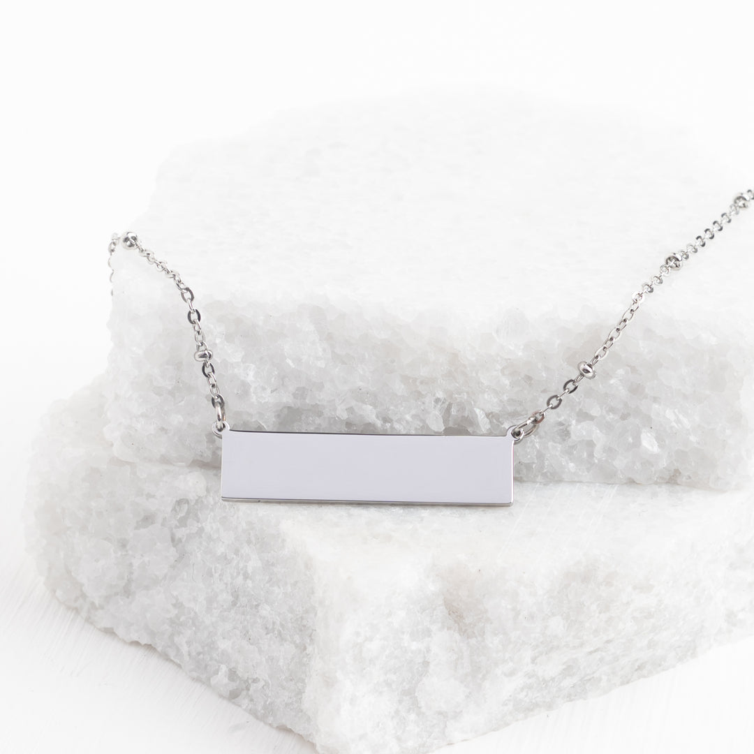 Simple and beautiful silver bar necklace, personalized necklace, adjustable silver chain, fair trade business