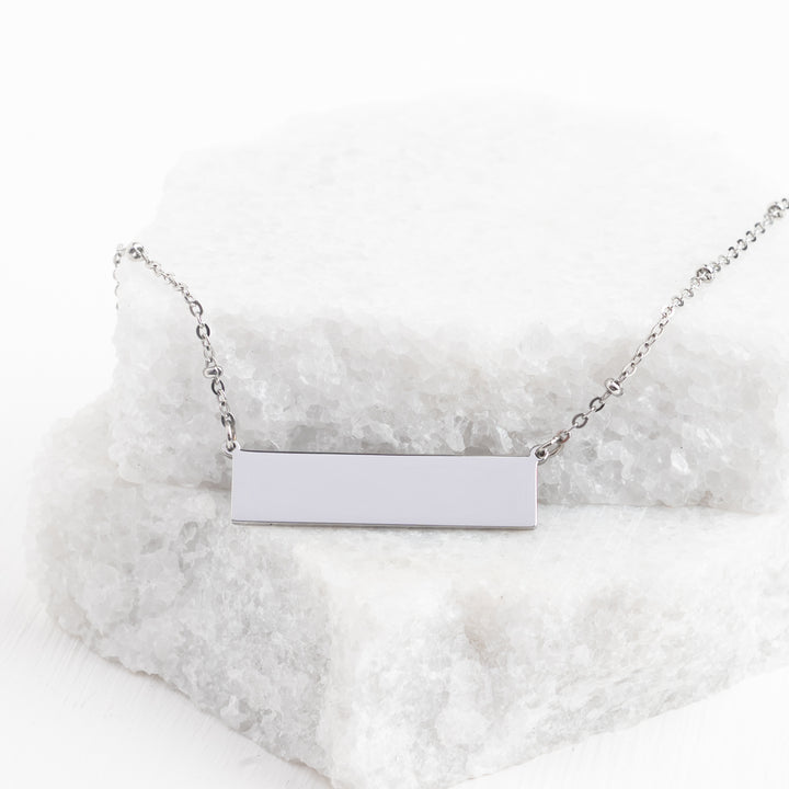 Simple and beautiful silver bar necklace, personalized necklace, adjustable silver chain, fair trade business