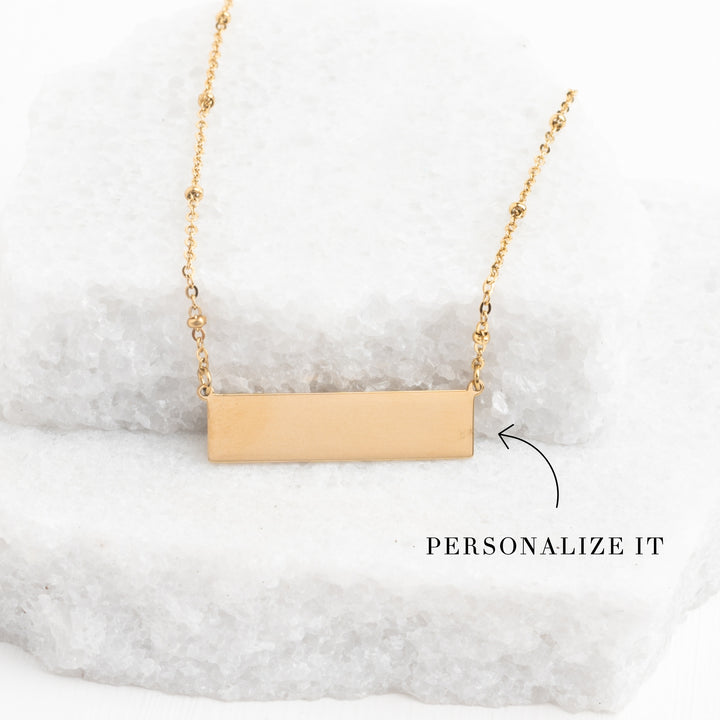 Engravable bar necklace, fair trade businesses, gold engravable necklace for women, special Christmas gift ideas