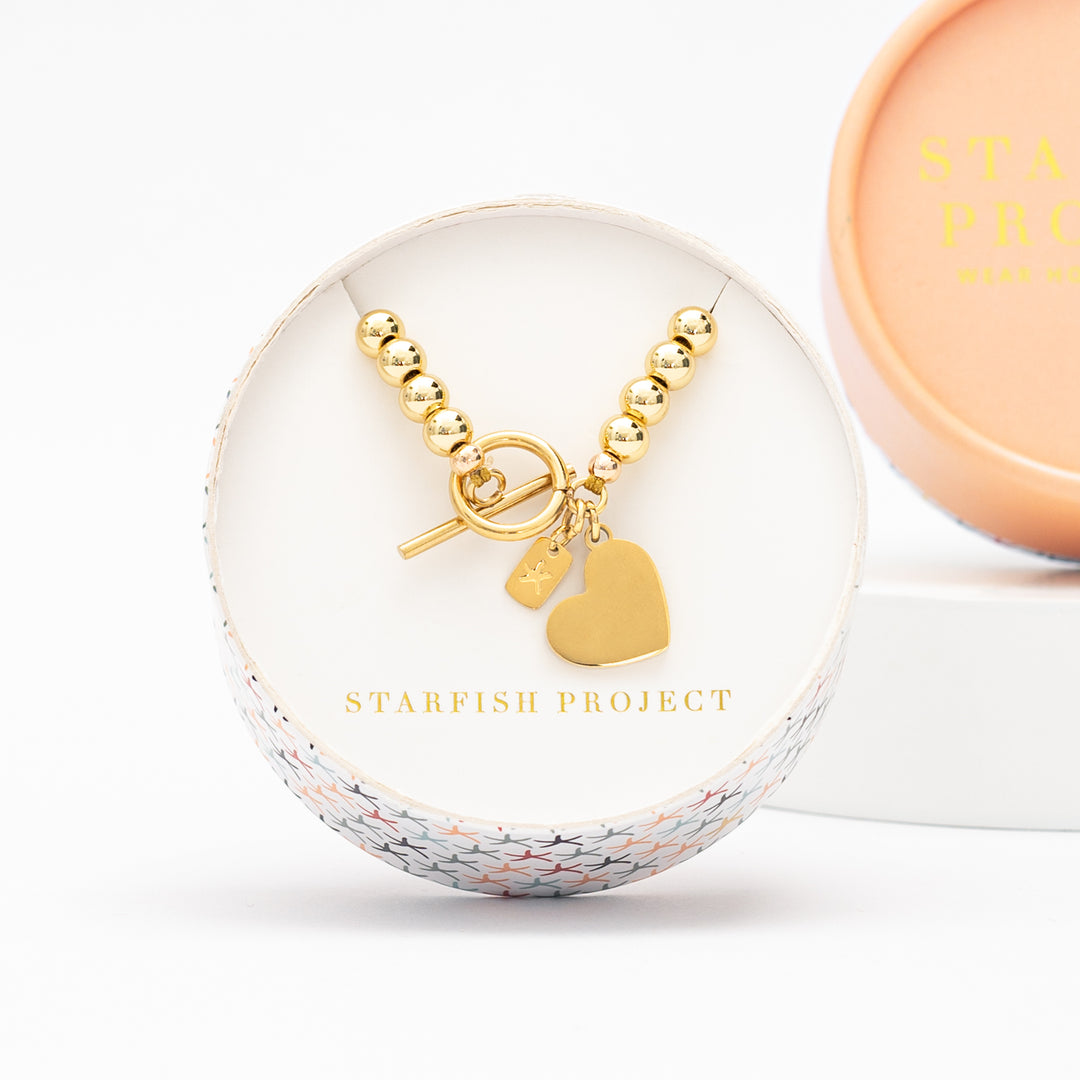 Gift box, starfish project, beautiful jewelry brands, heart bracelet engravable bracelet with heart center, beautiful jewelry for women