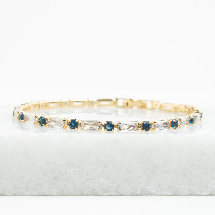 Blue and gold bracelet for women, wedding jewelry, 14k gold bracelet, women's blue bracelet, websites like Pandora