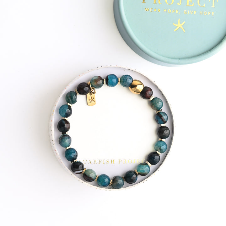 Ewa Beaded Green Agate Bracelet
