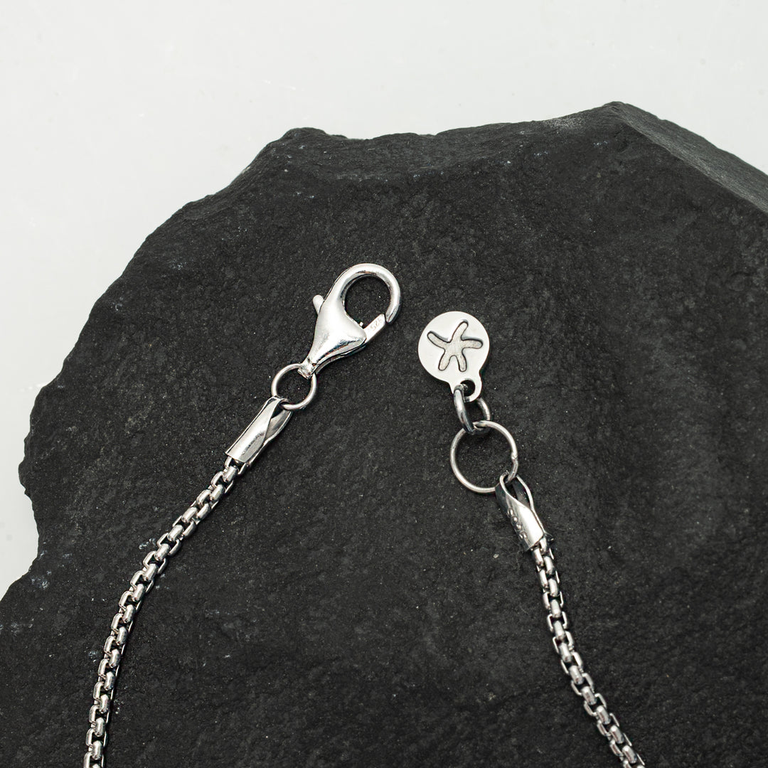 Starfish logo, starfish symbol, silver necklace chain, men's silver necklaces, sustainable fair trade business