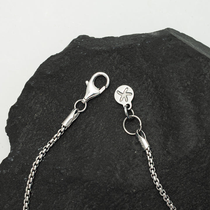 Starfish logo, starfish symbol, silver necklace chain, men's silver necklaces, sustainable fair trade business