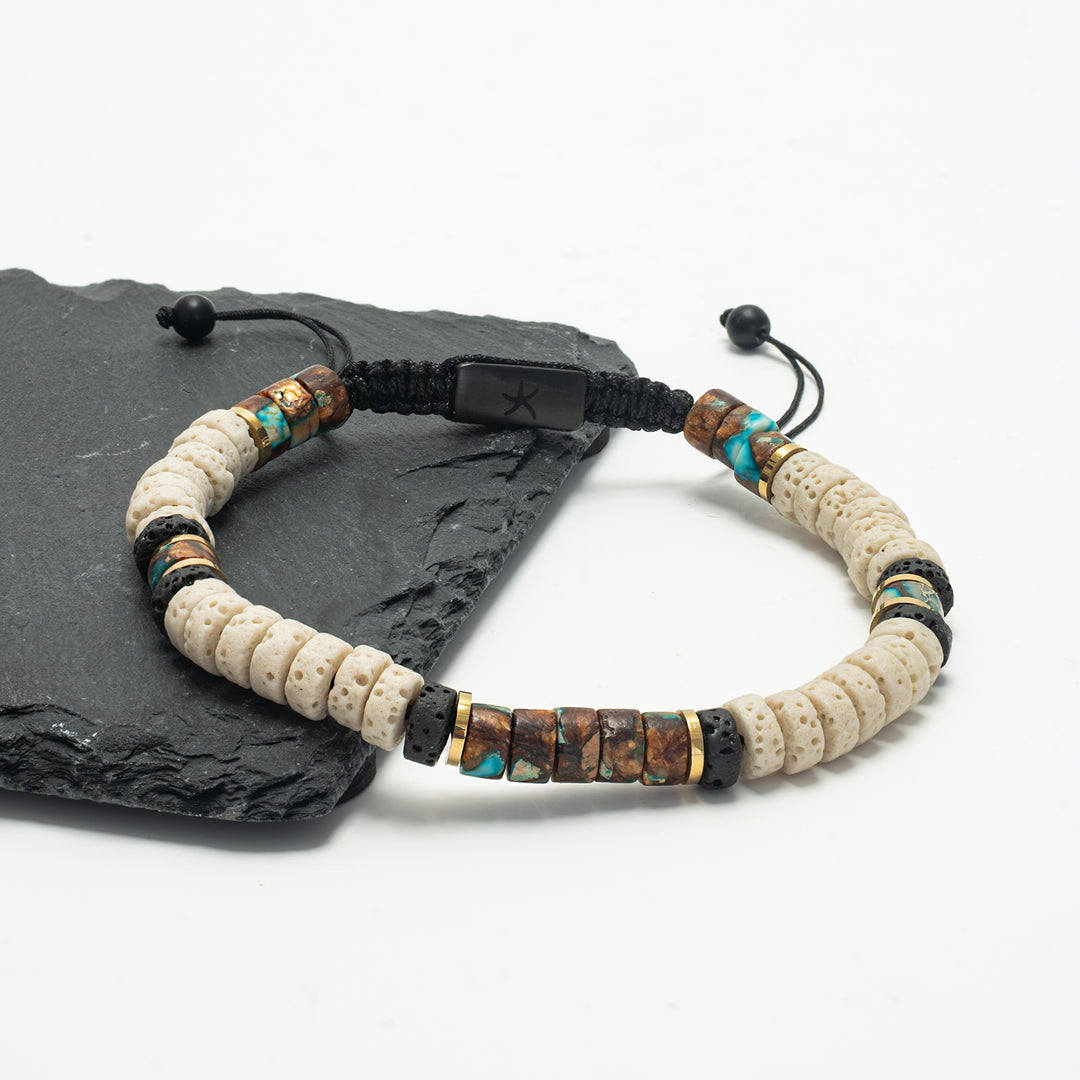 Men's beaded bracelet, simplistic bracelet for men, lava bead bracelet, ocean jewelry, jewelry companies