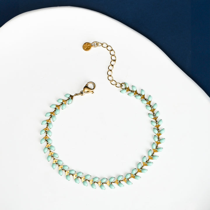 Beautiful gold and green bracelet, cute bracelets for women, jewelry business, best xmas present ideas