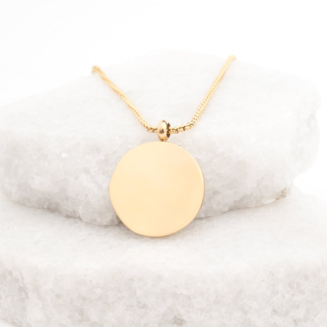 Simple side of engravable gold necklace, gold chain necklace, women's artisan jewelry, freedom business