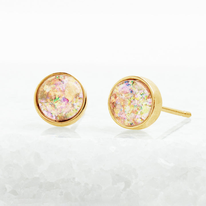 Mina Gold & Opal Stud Earrings