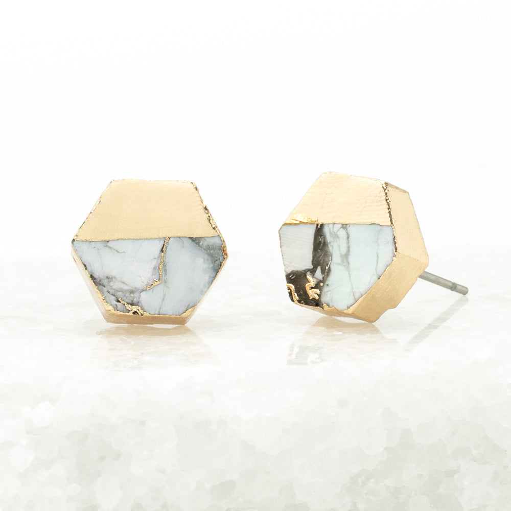 Canopy Stud Earrings – White Turquoise