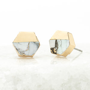 Canopy Stud Earrings – White Turquoise