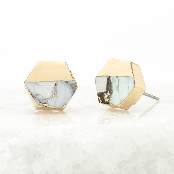 Canopy Stud Earrings – White Turquoise