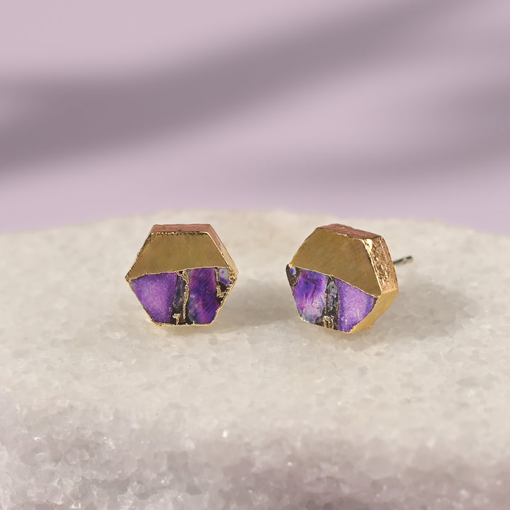 Canopy Stud Earrings – Royal Purple Emperor Stone
