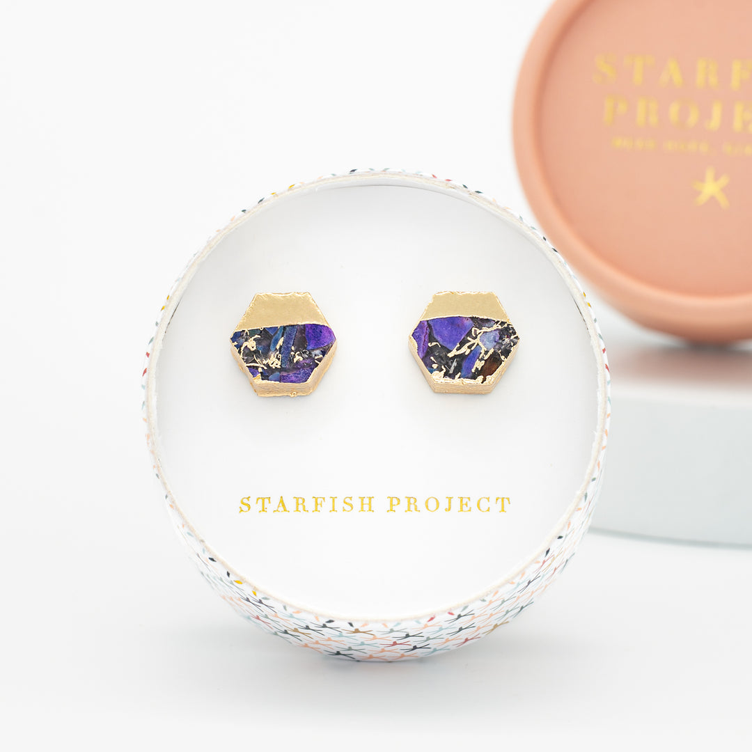 Canopy Stud Earrings – Royal Purple Emperor Stone