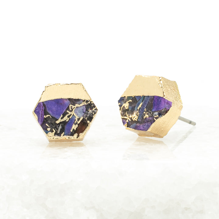 Canopy Stud Earrings – Royal Purple Emperor Stone
