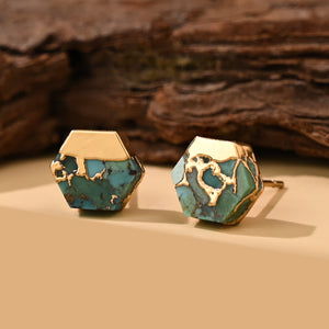 Oasis Turquoise and Gold Studs