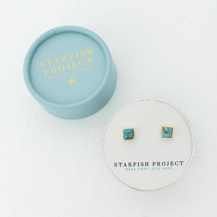 Refuge Natural Turquoise Studs