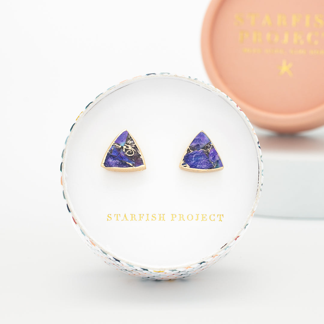 Haven Studs – Royal Purple Emperor Stone