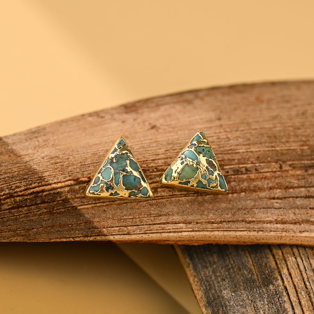 Ellie Triangle Turquoise Studs