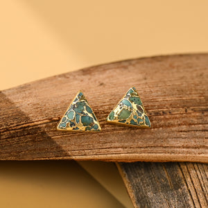 Ellie Triangle Turquoise Studs