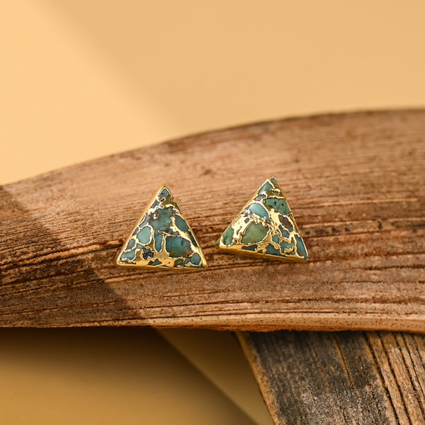 Ellie Triangle Turquoise Studs