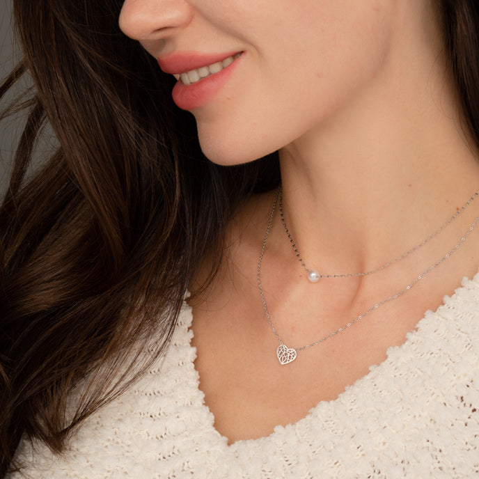 Annie Silver Pearl Necklace