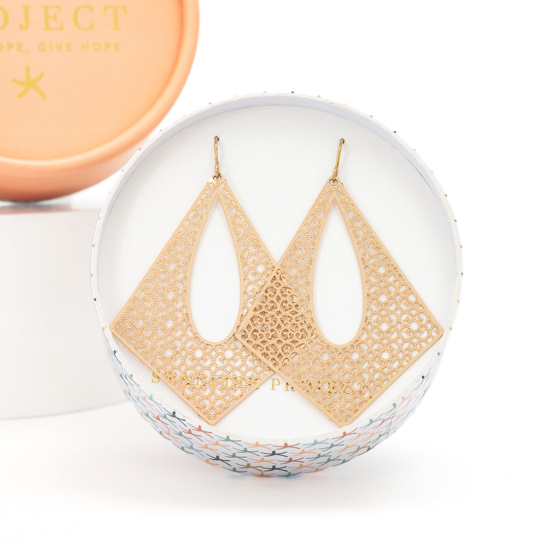 Everly Gold Filigree Dangle Earrings