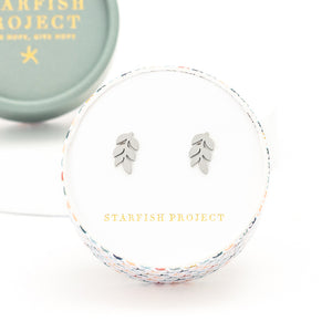 Rowen Leaf Stud Earrings