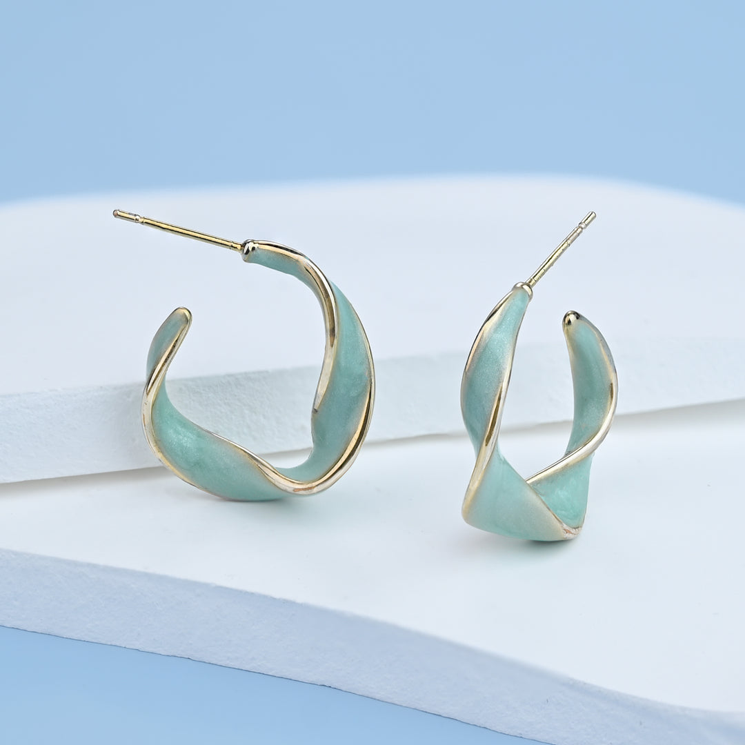 With a Twist Hoops in Mint