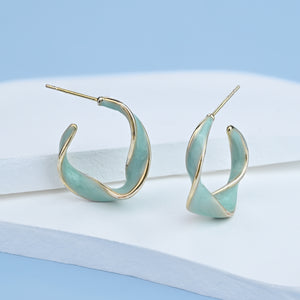 With a Twist Hoops in Mint