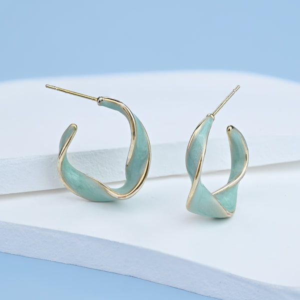 With a Twist Hoops in Mint