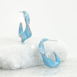 Sky Blue With a Twist hoop earrings by Starfish Project, ethical jewelry and a thoughtful gift for her.
