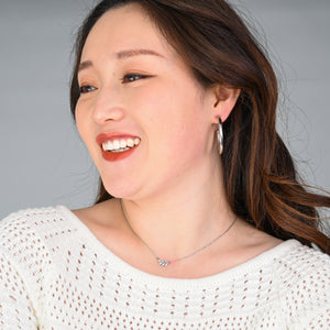 Rowen Leaf Necklace in Silver