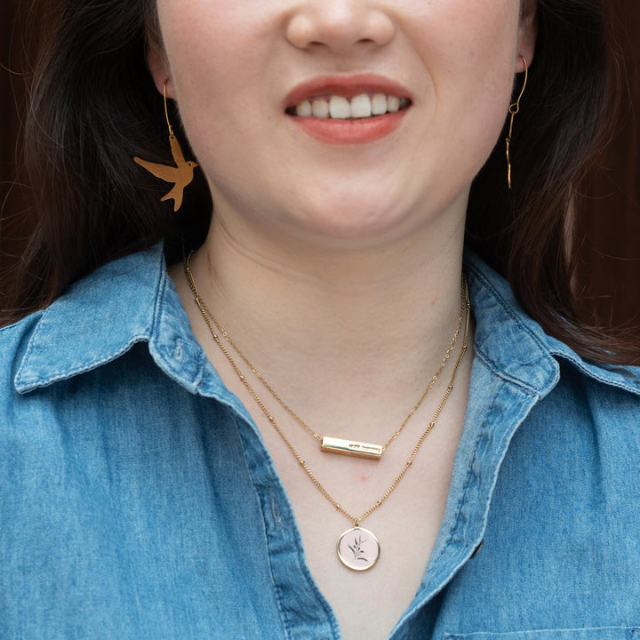 Engravable Resilience Necklace in Pink