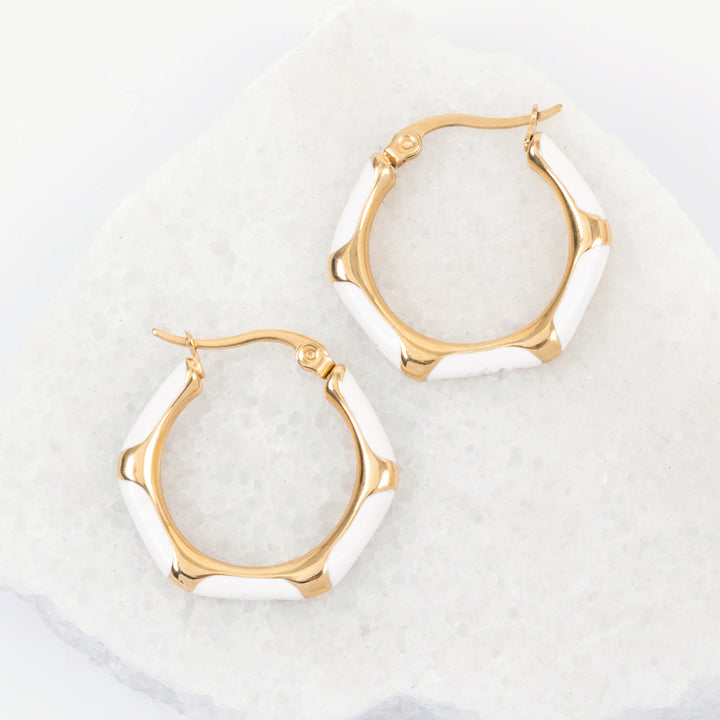 Ivory & Gold Hoops