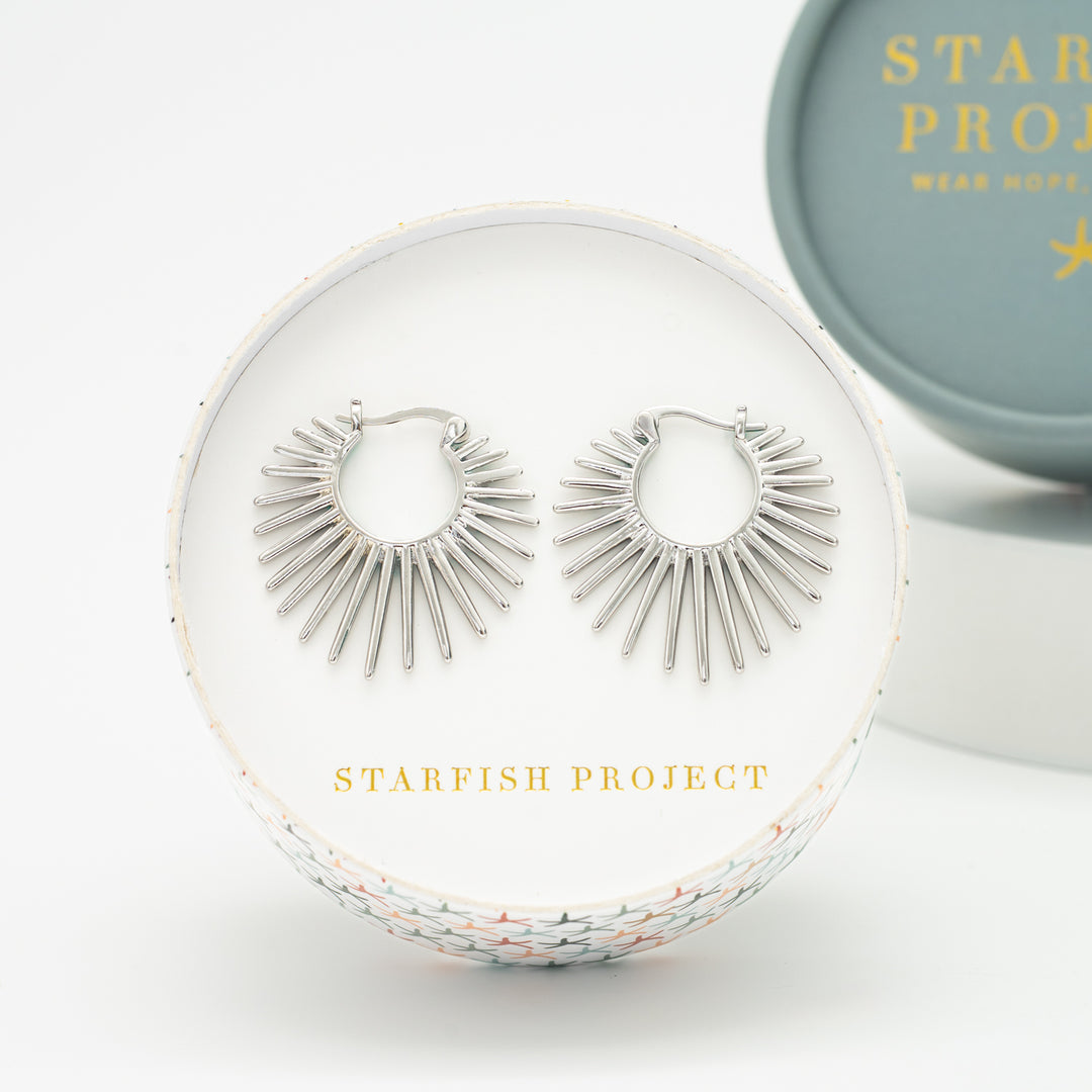 Radiant Rise Hoops in Platinum