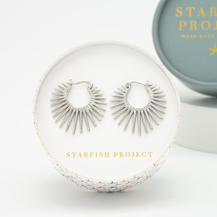 Radiant Rise Hoops in Platinum