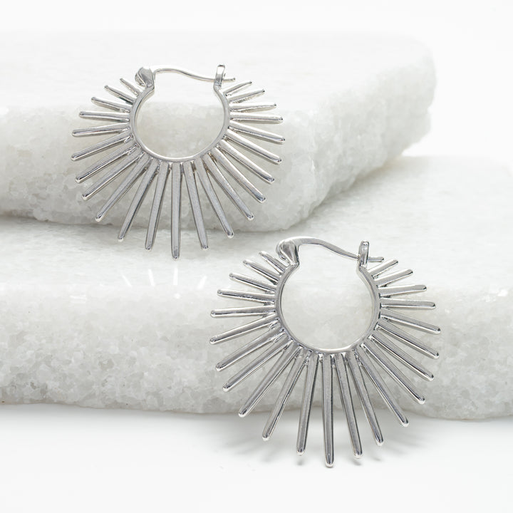 Radiant Rise Hoops in Platinum