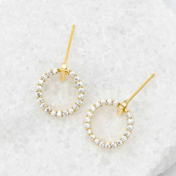 Stunning gold hoops, 14k gold and zircon earrings, wedding jewelry for women, best gift ideas, fair trade gifting