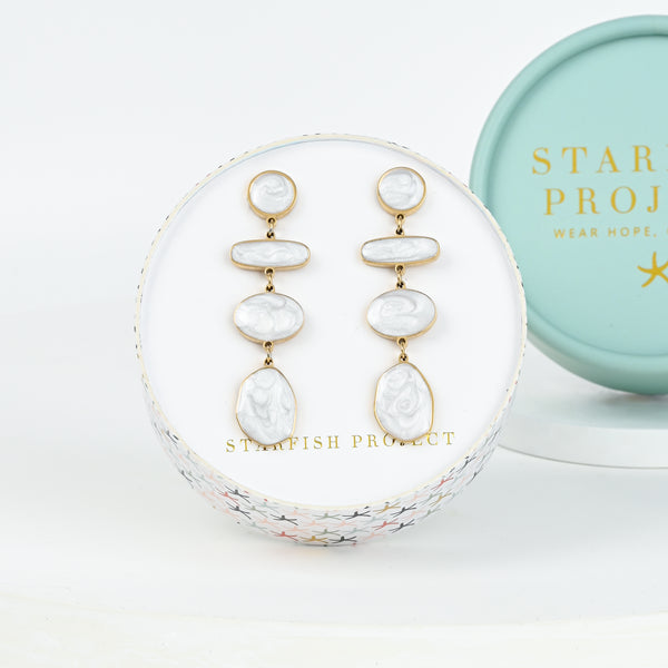 Lunar Eclipse Ivory Drop Earrings