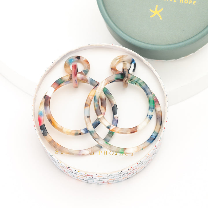 Margot Multicolored  Resin Dangle Earrings