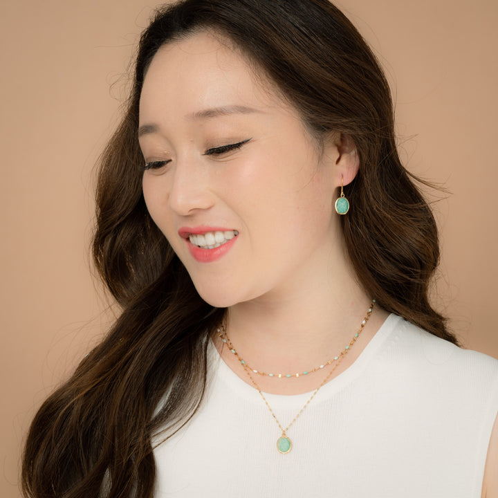 Punctuated Chain Necklace in Shades of Blue