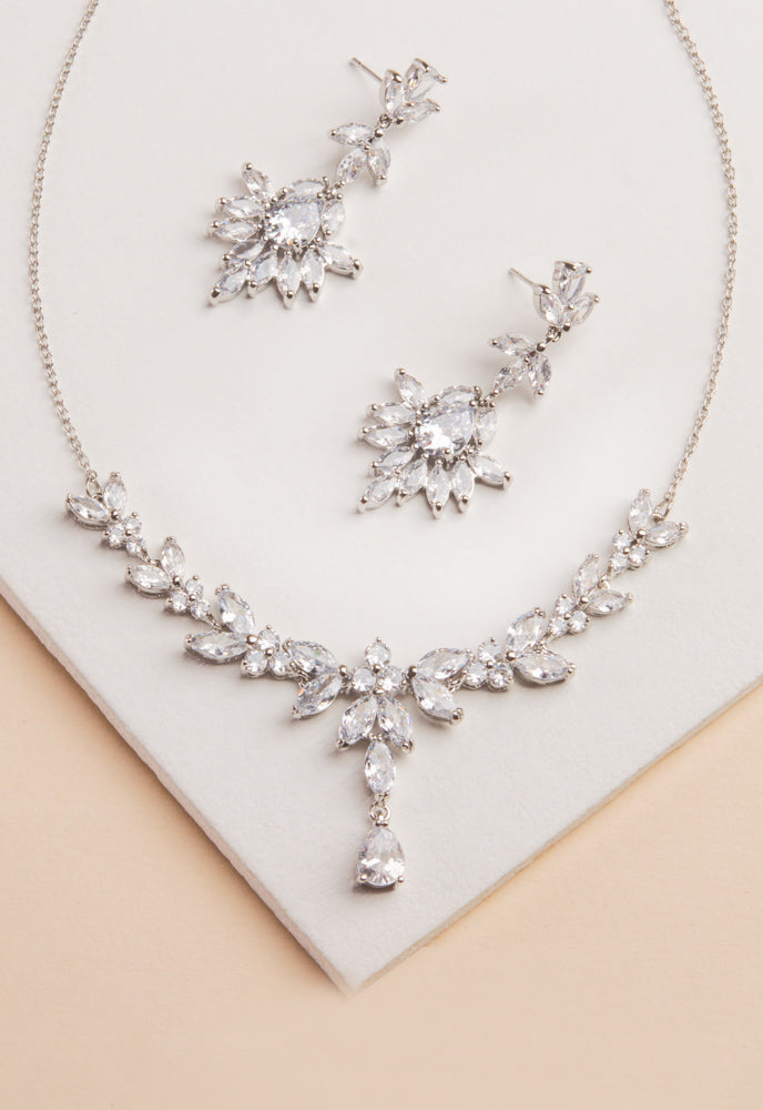 Platinum Chandelier Jewelry Set