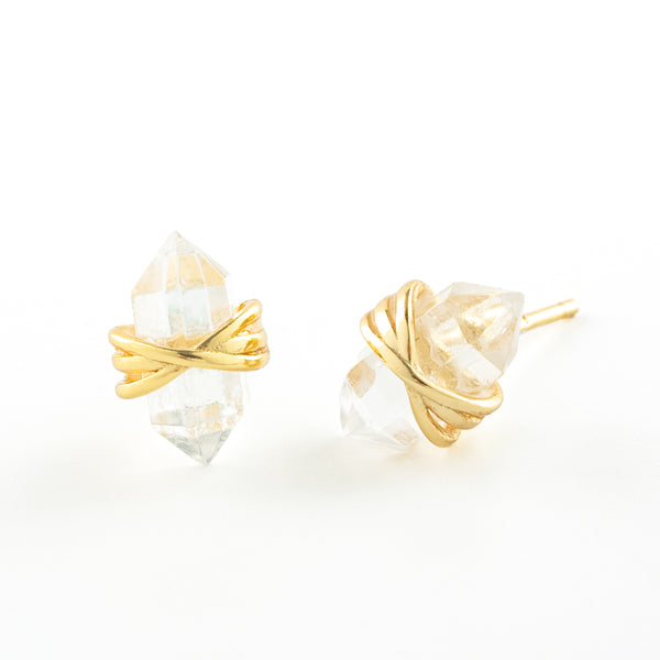 Crystal and gold studs for women, earrings with crystal, Macy's jewelry, jewelry shop close to me