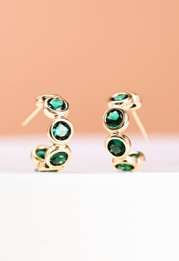 Jubilee Emerald Green Hoop Earrings